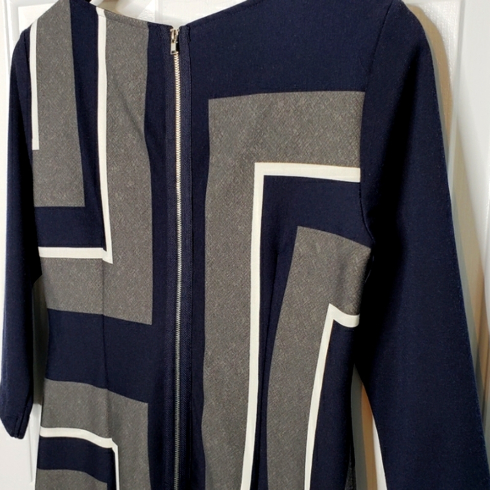 Danny & Nicole 3/4 Sleeve Shift Geometric Colorblock Mod Office Business Petite - Picture 5 of 15